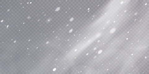 Vector texture Cold winter wind with snow. On a transparent background. Christmas effect of cold snow, blizzard.	