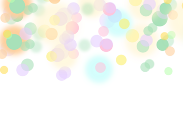 Abstract colorful glow bokeh light effect overlay. Bokeh light isolated on transparent background. Glowing circle. Light sparkle PNG. Falling bokeh light for festive decoration design elements