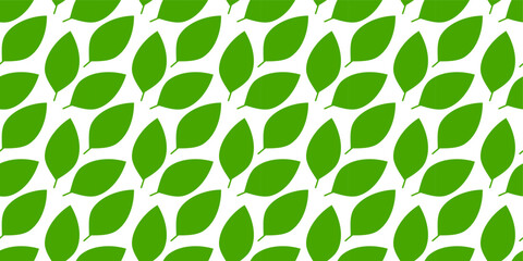 Green Leaves Pattern. Endless Background. Seamless