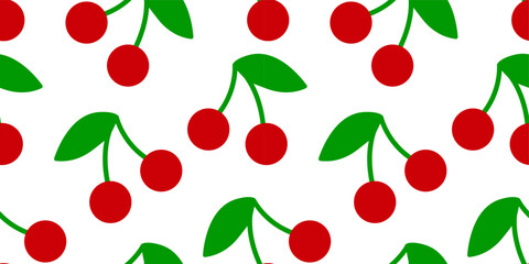 Cherry Pattern - Fruit Background - Endless Vector
