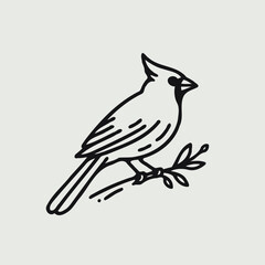 Fototapeta premium Adobe Illustrator Artwork bird on a branch vector illustration