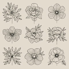 Adobe Illustrator Artwork
set of flowers vector
illustration of a flower
black and white flower