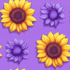 Fototapeta premium Colorful Seamless Flower Pattern Illustration