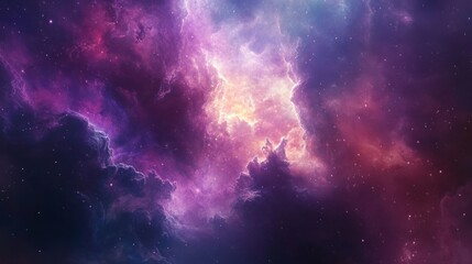 Obraz premium A Cosmic Landscape of Nebulae and Stars in a Deep Purple Hue
