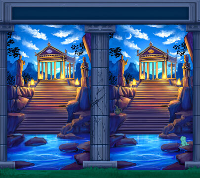 Find the Differences Puzzle Illustration