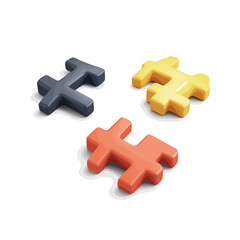 Obraz premium Professional 3D Hashtag Search Link Symbol on Social Media Concept