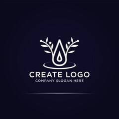 luxury drop oil flower logo