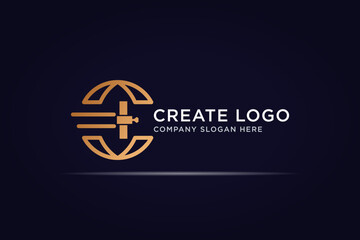 Obraz premium world satellite technology logo