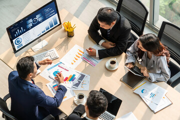 Business data dashboard provide business intelligence analytic for marketing strategy planning snugly with big data set to analyze customer demands and foreseeing business future