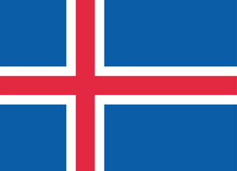 Obraz premium Flag of Iceland. Accurate proportion and official colors.