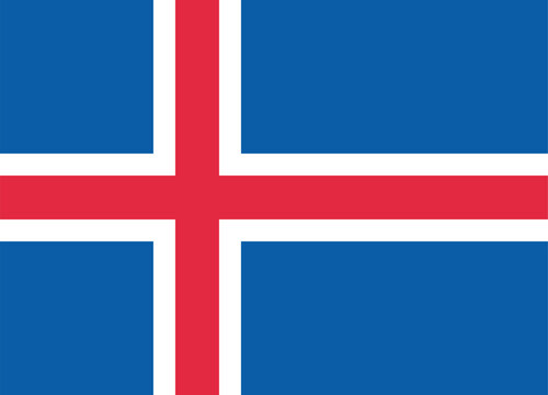 Flag of Iceland. Accurate proportion and official colors.