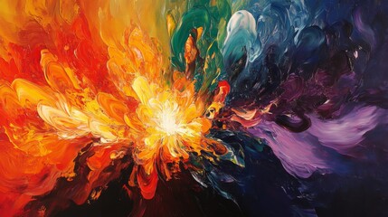 Obraz premium Color Explosion Abstract Painting