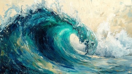 Abstract ocean wave painting