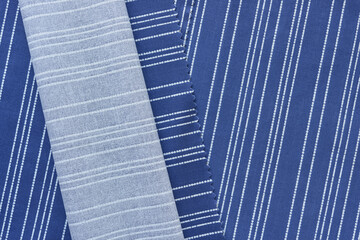 Obraz premium blue fabric with white lines (including back side)