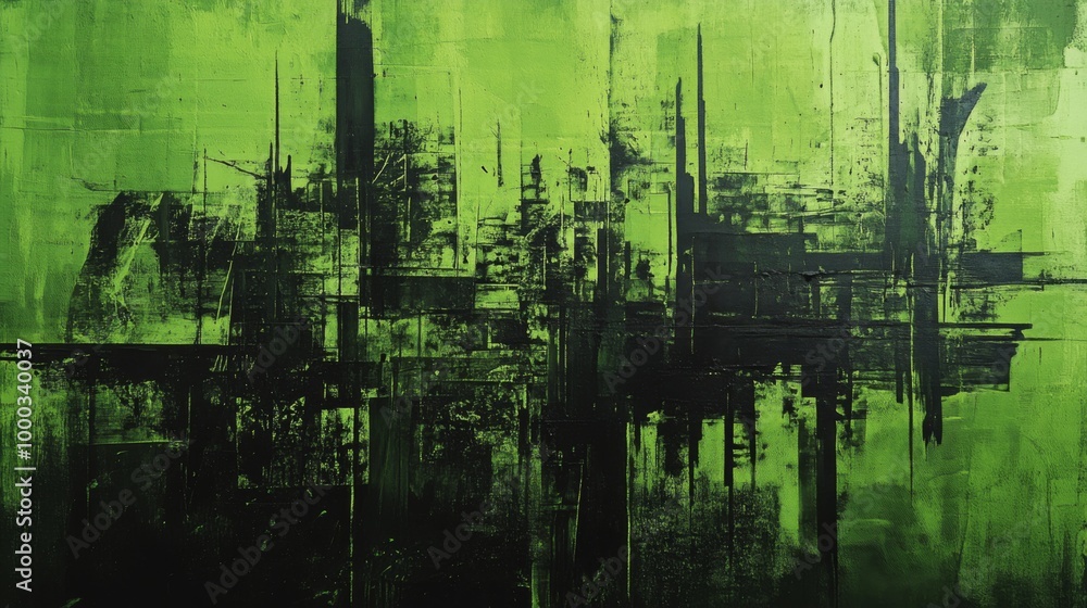 Canvas Prints Abstract Green Urban Landscape