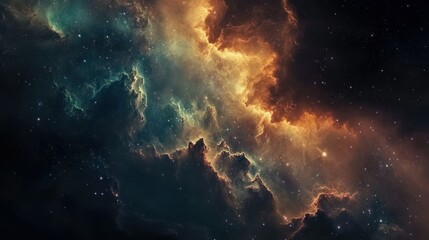 Fototapeta premium A Cosmic Landscape of Nebulas and Stars