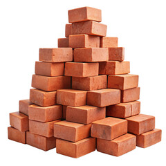 Obraz premium Large Pile of Red Bricks on Construction Site