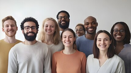 Colleagues of various backgrounds smiling at a team-building event, highlighting workplace diversity and inclusion efforts.