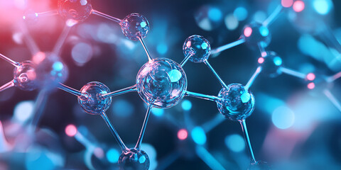 Pink Spheres in Microscopic View