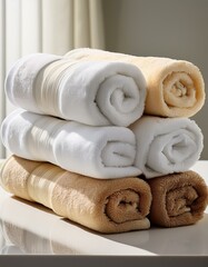 towels stacked on top of each other