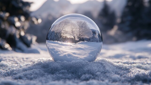 Crystal Ball in Winter Wonderland