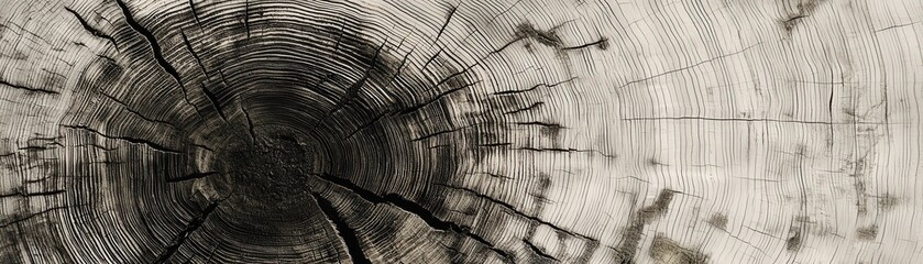 Fototapeta premium Detailed Texture of a Cross-Cut Tree Trunk