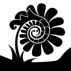 Black Rose Silhouette vector design.