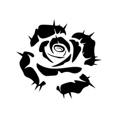 Black Rose Silhouette vector design.