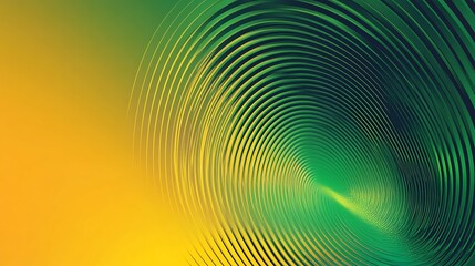 Obraz premium Abstract background with green and yellow swirling concentric circles.
