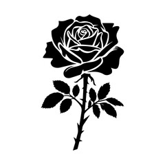 Black Rose Silhouette vector design.