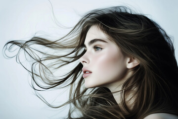 Naklejka premium Beautiful woman profile portrait