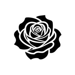 Black Rose Silhouette vector design.