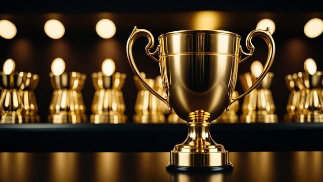 Mock up of a gold cup trophy