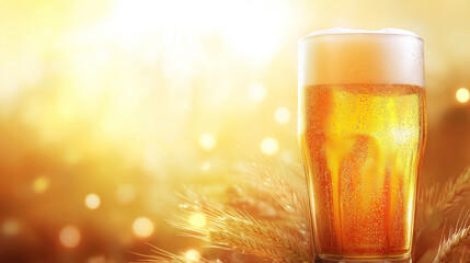 glass of beer at sunshine