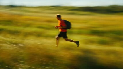 Blurred Motion of a Runner in a Field