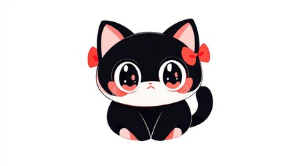 Obraz premium Red and Black Cat with a Starry Background