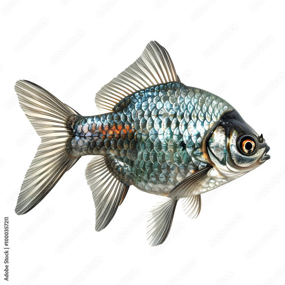 Poster clear photo of a fish with fine scales and fins, ideal for water-themed projects and learning opport