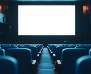 Obraz premium Empty Movie Theater with Blank Screen