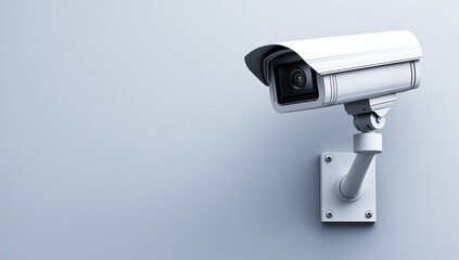 Security Watch: Ultra-Realistic CCTV on Neutral Wall Background