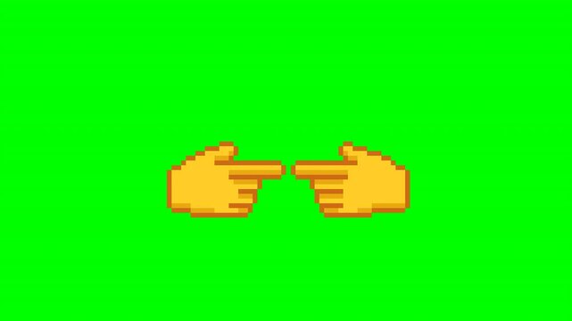 Hand gesture, pixel art animation