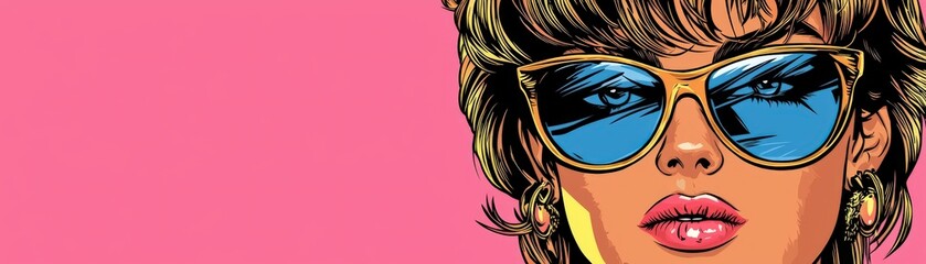 Confident Brunette in Anime Style with Sunglasses