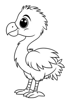 recommend clip art: Cute Cartoon Dodo Bird Outline Coloring Page