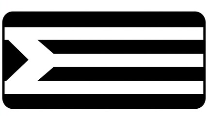 Black and white puerto rican flag in simple geometric design