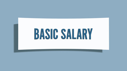 Basic Salary.. A card isolated on blue background.