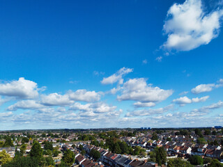 Obraz premium Dramatic Sky and Clouds over England Great Britain. Drone Camera Footage was Captured from High Altitude on September 28th, 2024