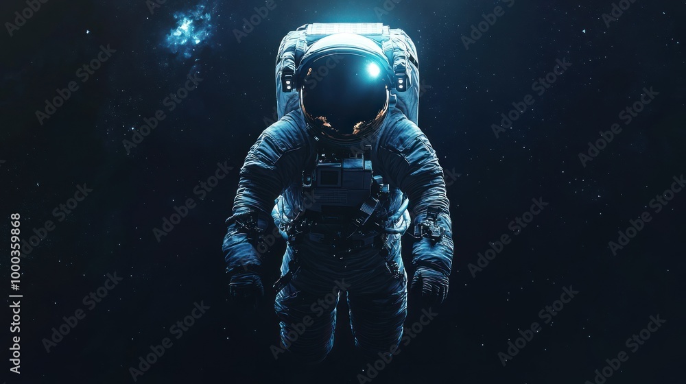 Aufkleber an astronaut floating in space with stars in the background
