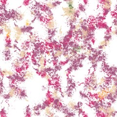 Paint splashes with dotted texture. Light plum, burnt pink, desert sand, sunglow and military green colors on the white background. Seamless hand drawn pattern