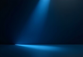 A minimalist design showcasing a single blue beam on a smooth black surface create with ai