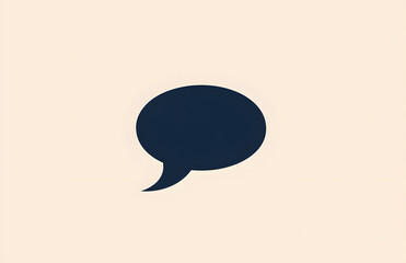 Minimalistic Speech Bubble: A Dark Iconic Chat Symbol on a Soft Pastel Background