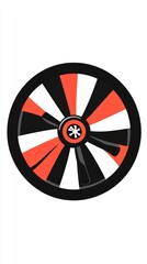 Red Folding Bike with Abstract Background